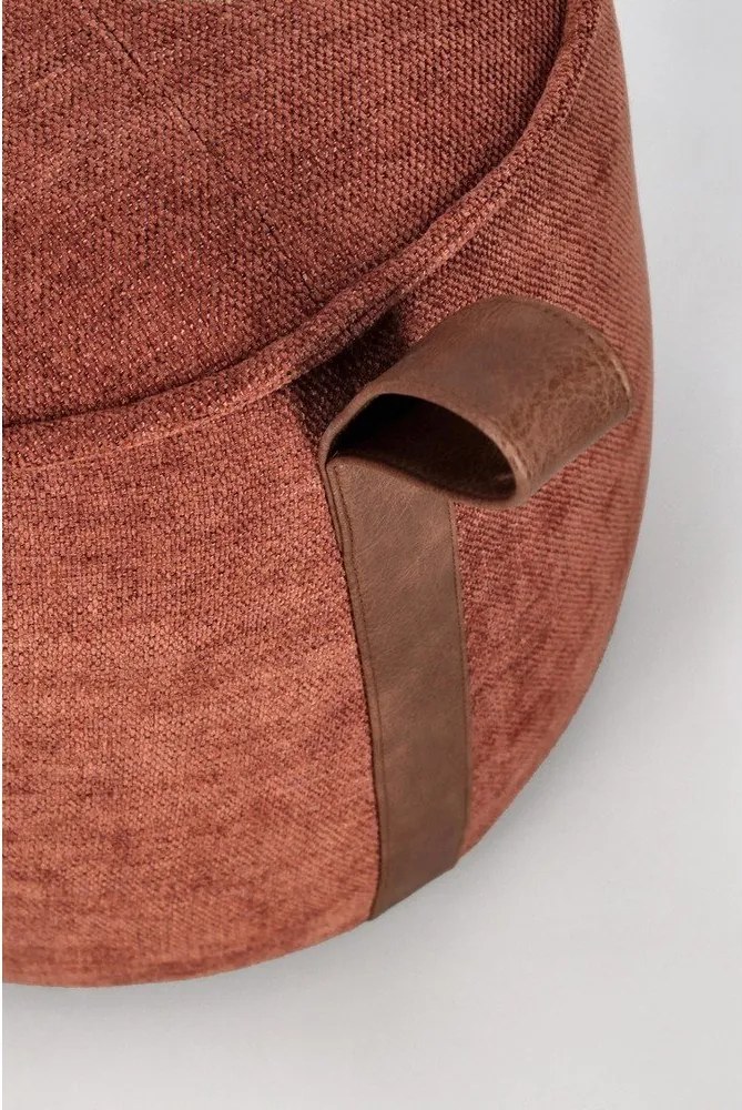 Puf teracotă cu tapițerie din chenille Anila – Bizzotto