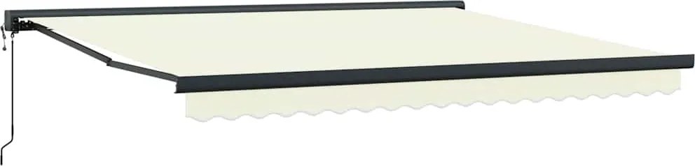 vidaXL Copertină retractabilă, crem, 4x3 m, textil și aluminiu