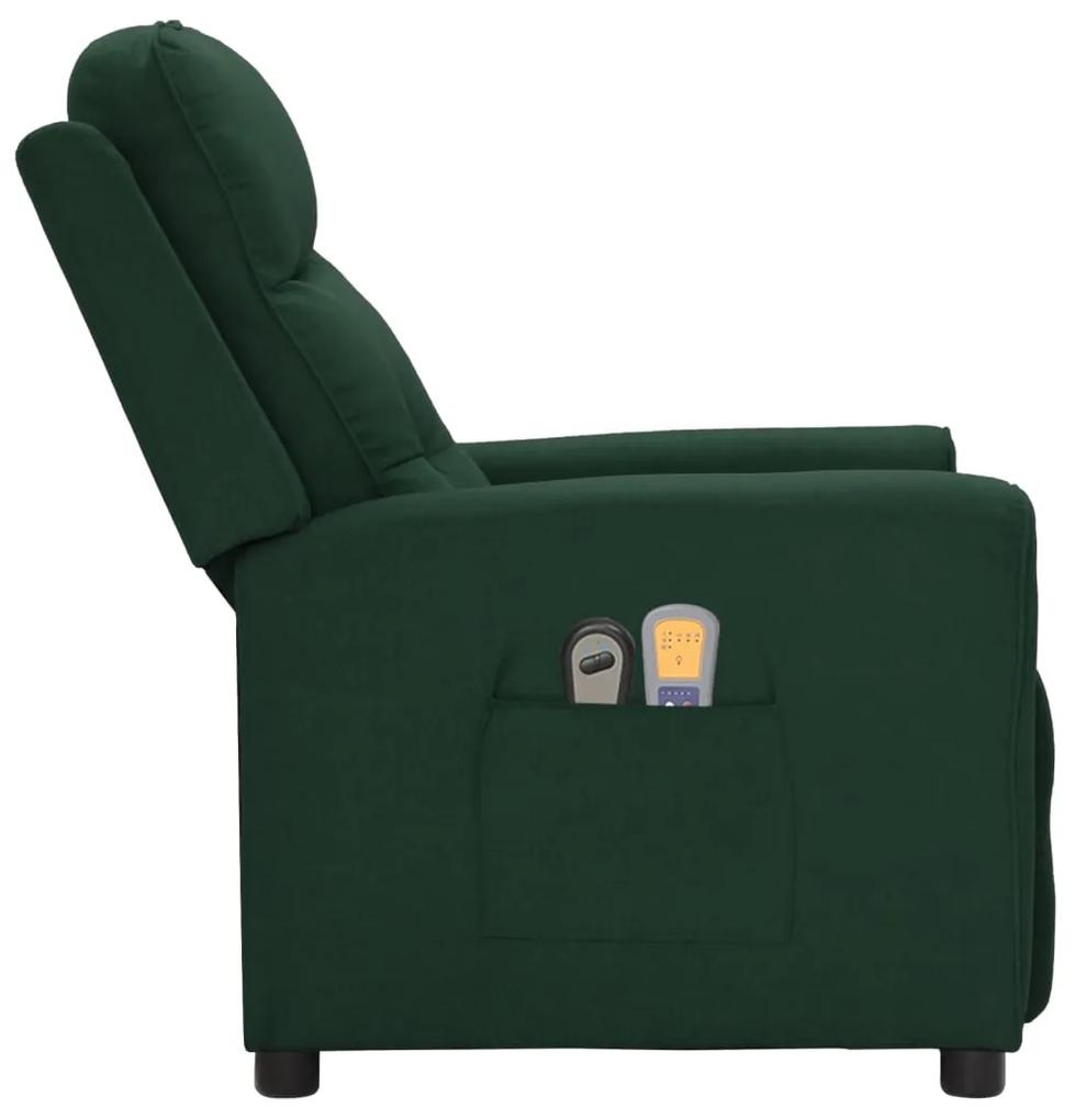 Fotoliu de masaj electric, verde inchis, material textil 1, Verde inchis