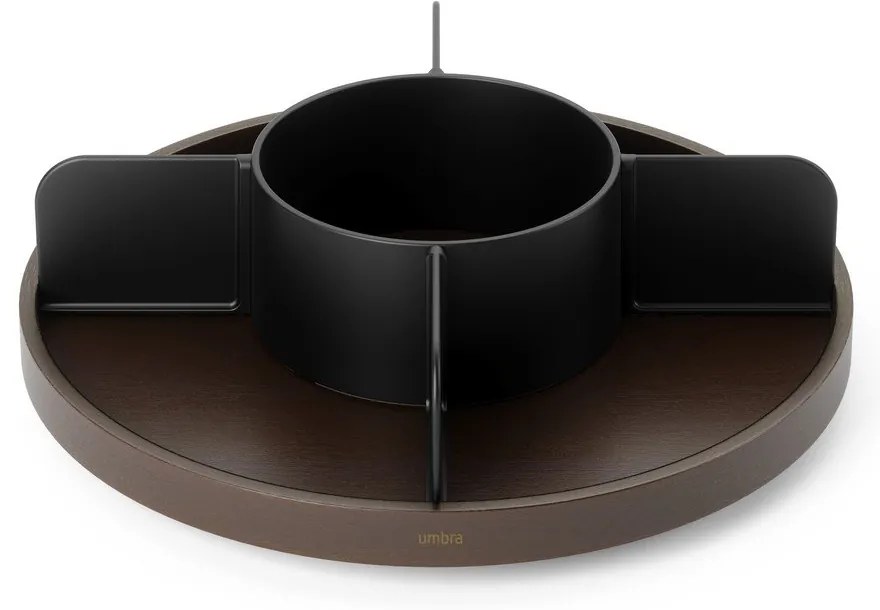 Organizator de baie negru pentru cosmetice/rotativ din lemn Bellwood – Umbra