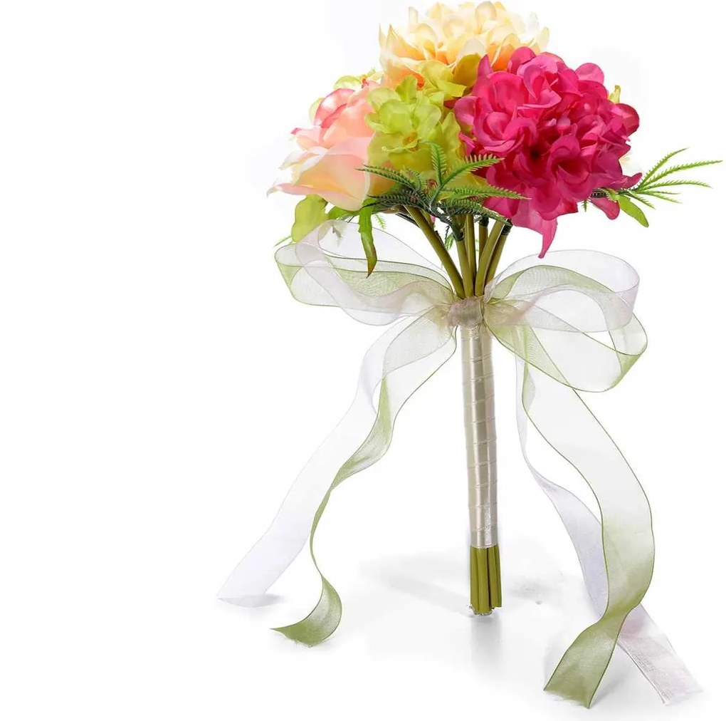 Buchet flori artificiale hortensii multicolor cm 10 x 28,5 H
