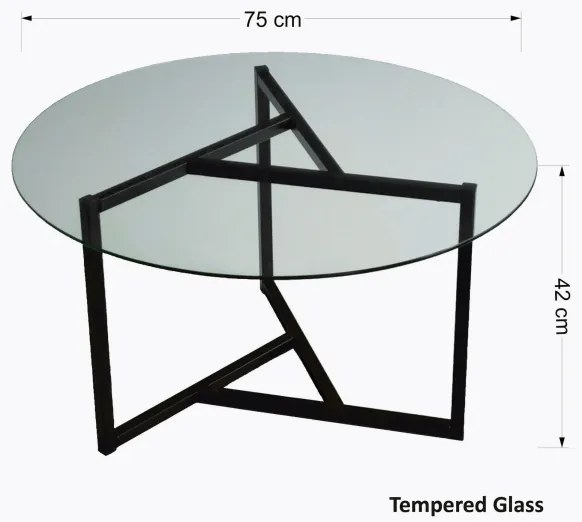 Măsuță de cafea TRIO 42x75 cm transparentă/neagră