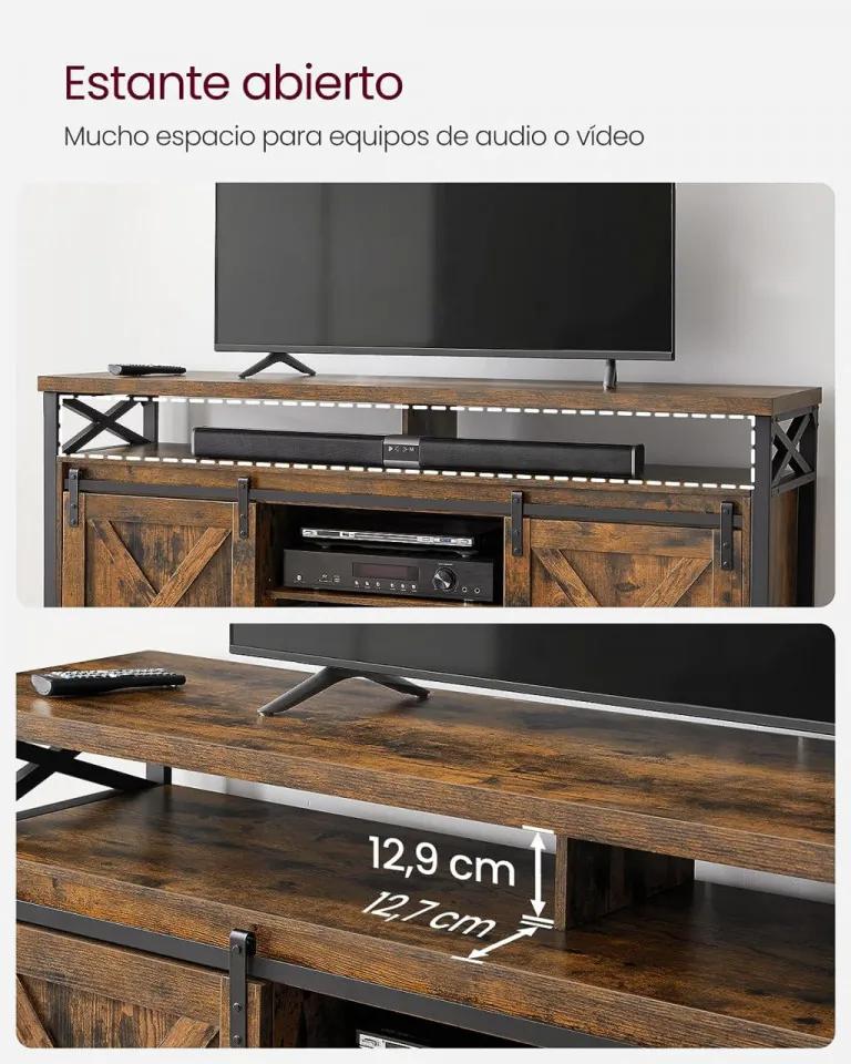 Comoda TV, 147 x 40 x 76 cm, PAL melaminat / metal, maro, Vasagle