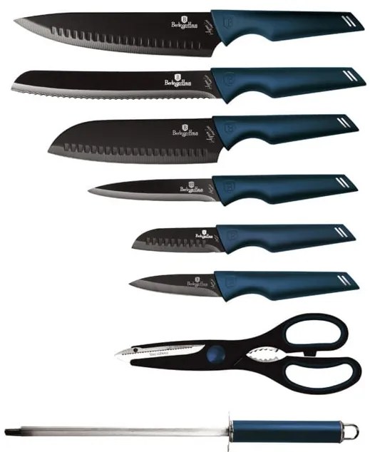 Set de cutite 8 piese cu suport Aquamarine Berlinger Haus BH 2687