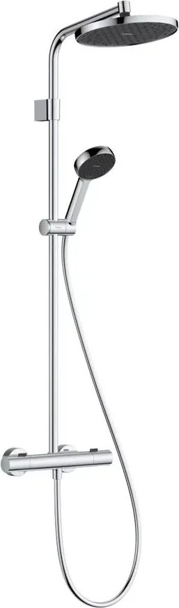 Coloana de dus cu baterie termostatata Hansgrohe Activera S EcoSmart para cu 2 functii finisaj crom lucios