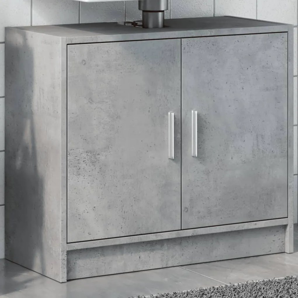 vidaXL Dulap de chiuvetă, gri beton, 63x29x55 cm, lemn prelucrat