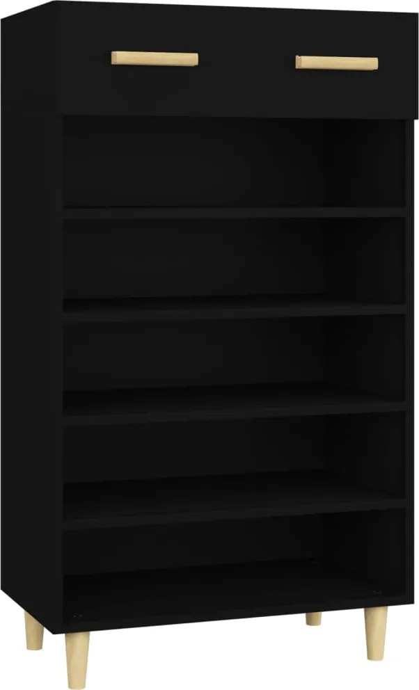 vidaXL Pantofar, negru, 60x35x105 cm, lemn compozit
