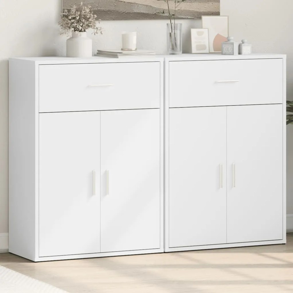 vidaXL Dulapuri, 2 buc., alb, 60x30x84 cm, lemn prelucrat