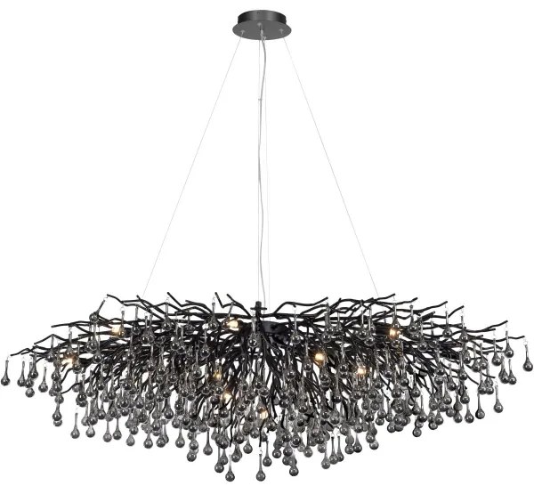 Paul Neuhaus 2031-18 - Lustră pe cablu ICICLE 15xG9/40W/230V 75x150 cm negru