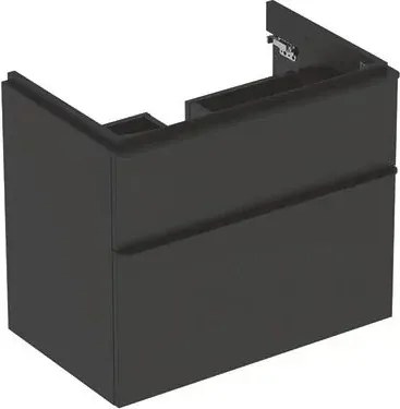 Dulap baza pentru lavoar suspendat Geberit Smyle Square lava gri inchis 2 sertare 74 cm