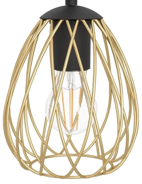Lustră pe cablu Eglo 390092 JAZMINIA 6xE27/40W/230V negru/auriu