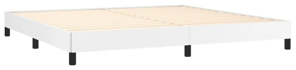 Cadru de pat, alb, 200x200 cm, piele ecologica Alb, 25 cm, 200 x 200 cm