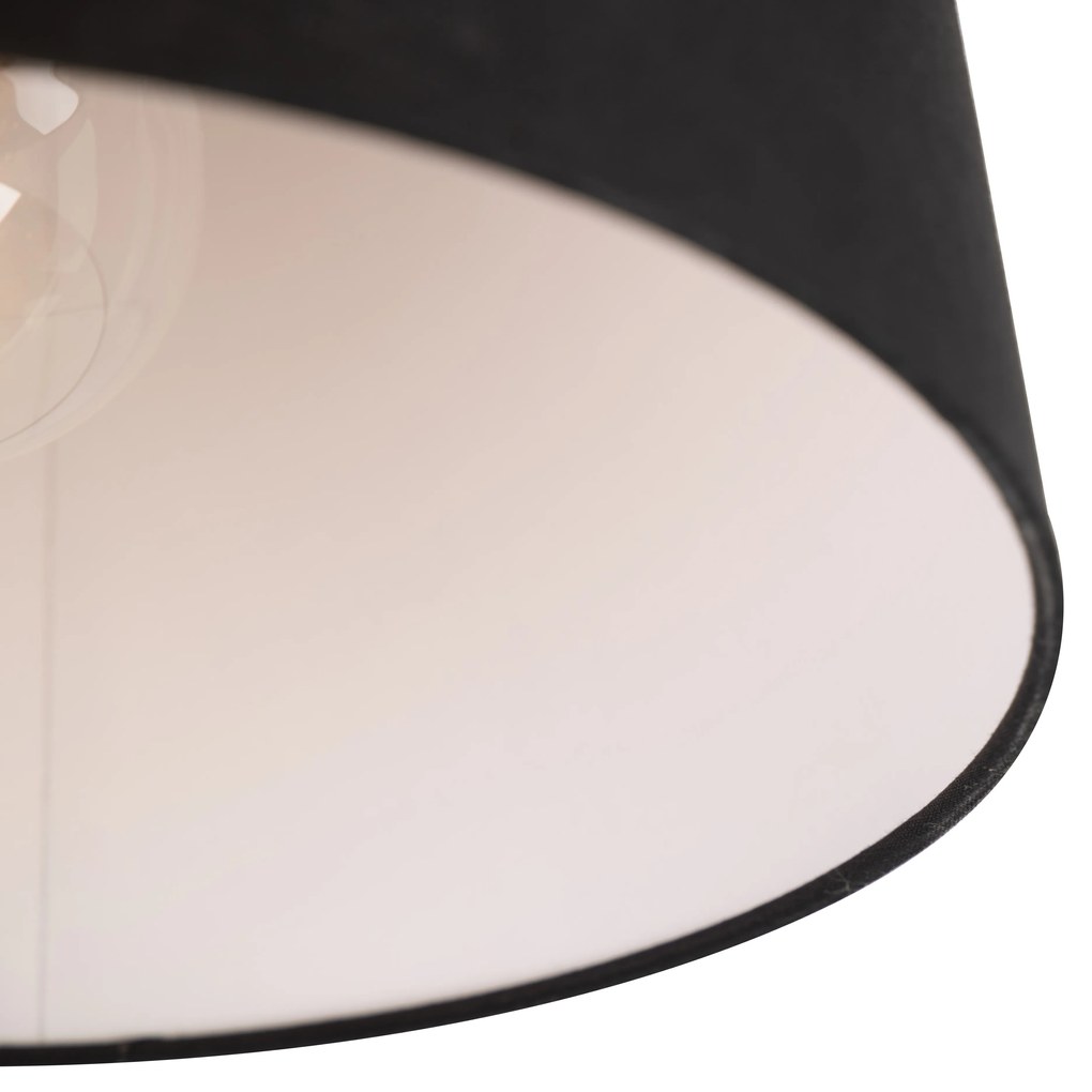 Plafoniera moderna alba cu abajur negru 35 cm - Combi