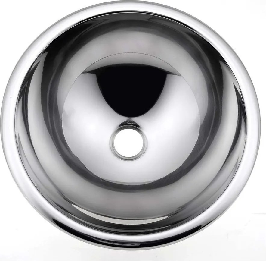 Chiuvetă argintie rotundă din oțel inoxidabil ø 40,5 cm – Sapho