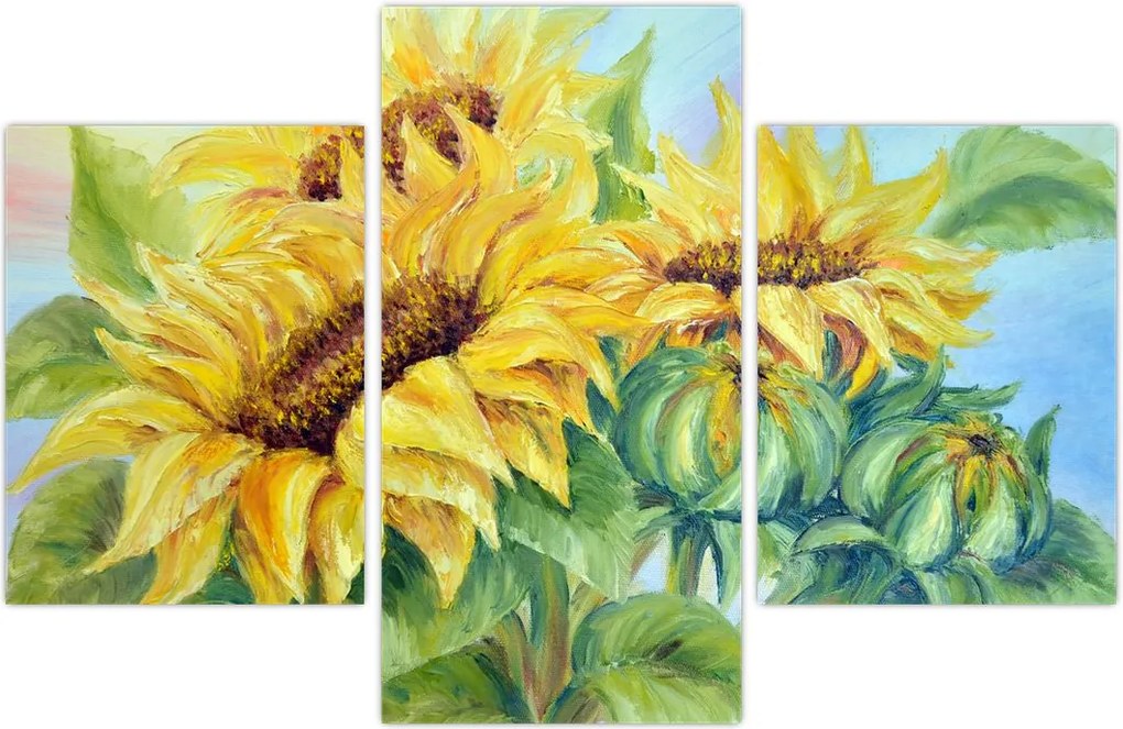 Tablou - Floarea soarelui înflorită (90x60 cm)