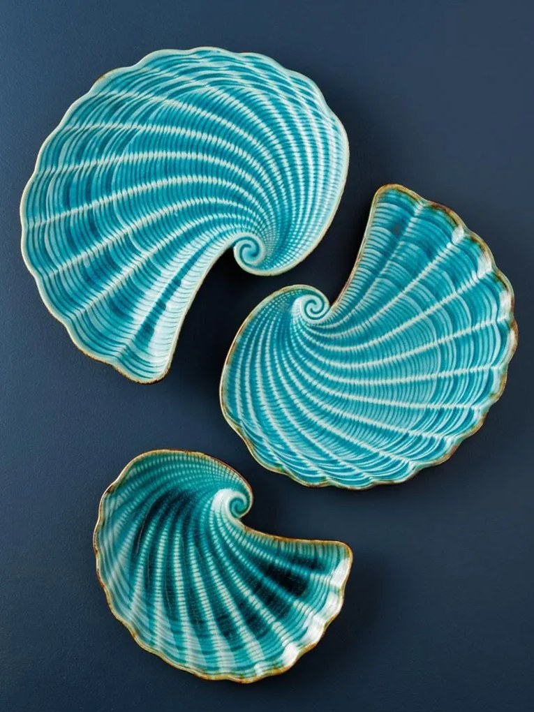 Tavita servire din ceramica, Aqua Shell
