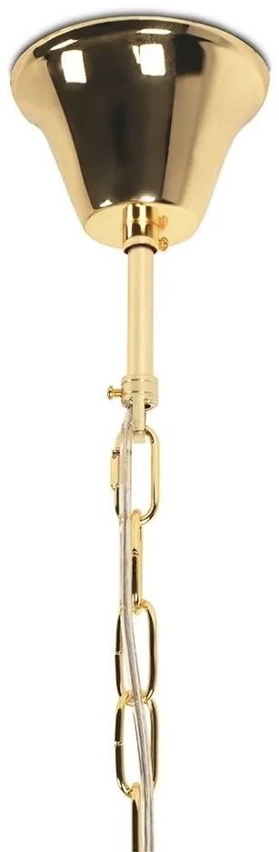 Lustra suspendata metal auriu si sticla LUMA 80