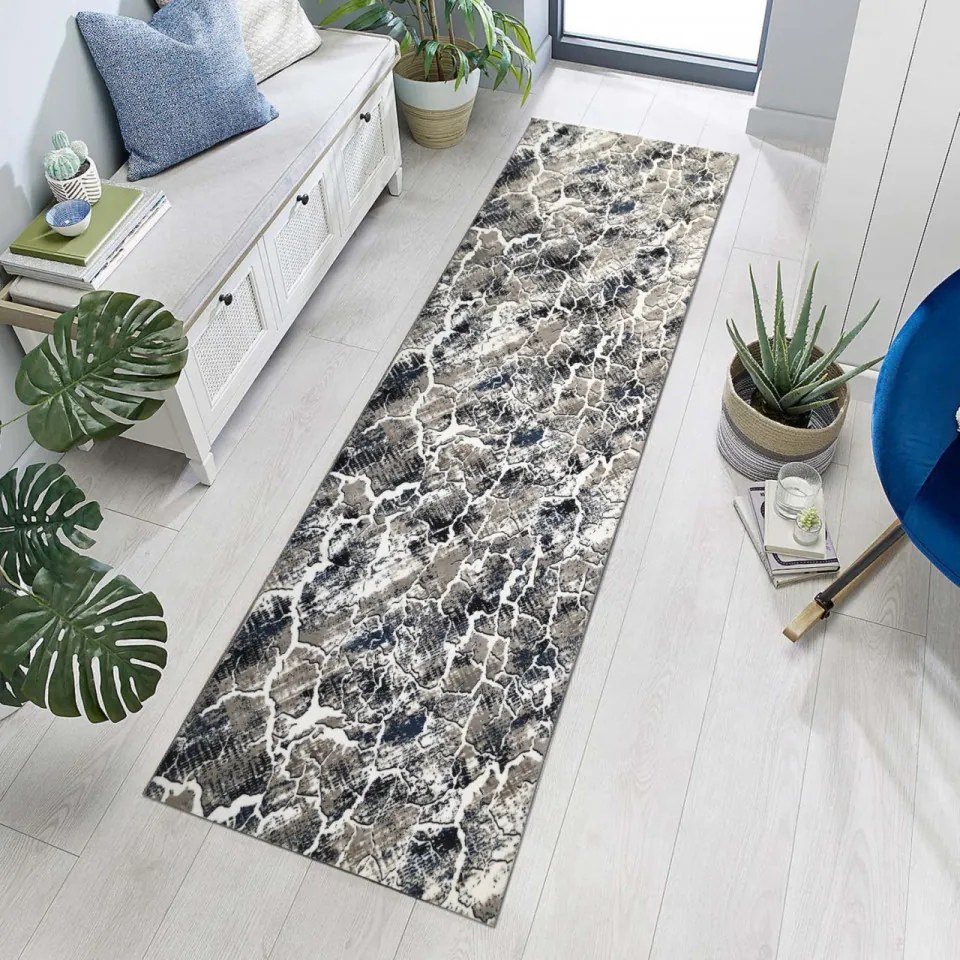 Traversa Hol 404, 80x300 cm, Poliester, Gri