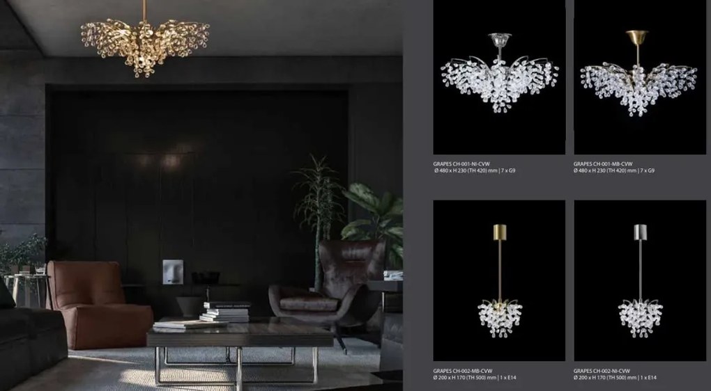 Aplica de perete cristal Bohemia design LUX GRAPES