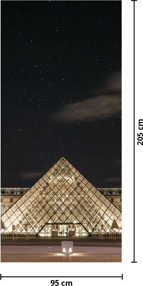 Fototapet pentru ușă - Louvre noaptea (95x205cm)