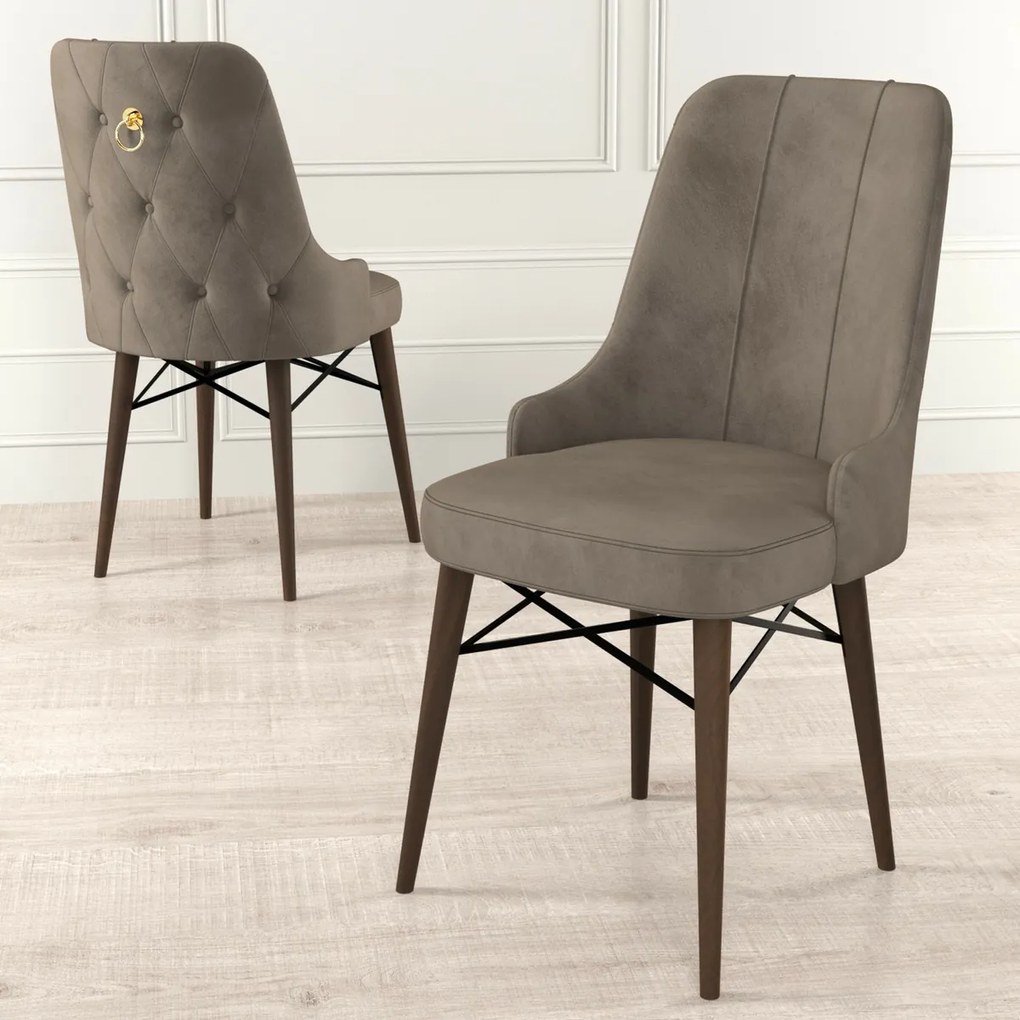Set de scaune de sufragerie Pare Cappuccino șiBrown, 4 buc.