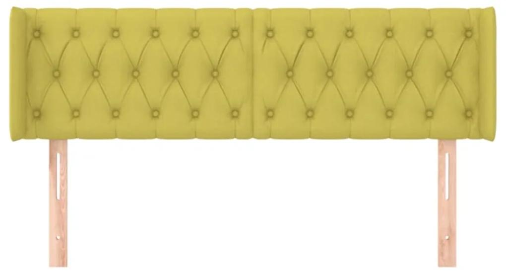 Tablie de pat cu aripioare verde 163x16x78 88 cm catifea 1, Verde, 163 x 16 x 78 88 cm