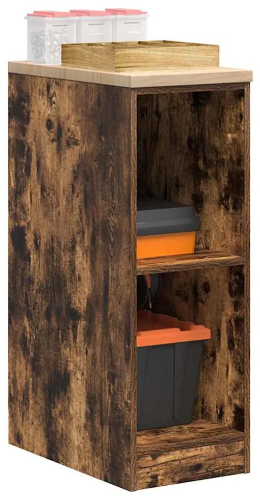 vidaXL Dulap de depozitare pentru garaj stejar afumat 30x51x85 cm