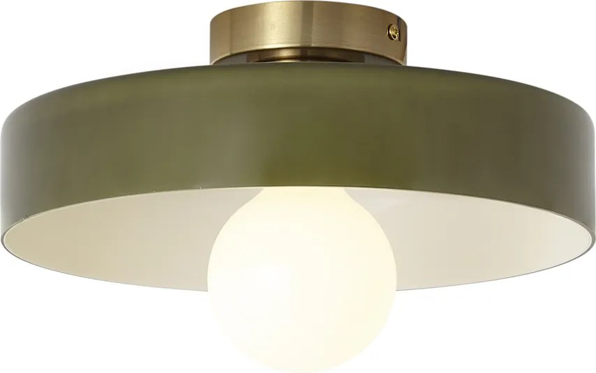 Plafonieră retro bronz cu sticlă verde - Jina