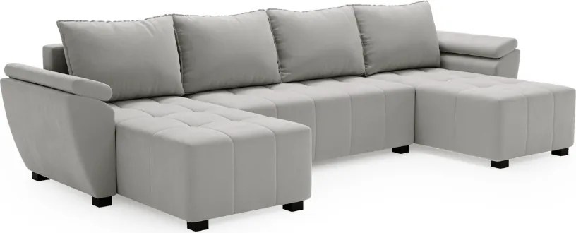 Coltar extensibil in forma de U LIVARO, gri deschis, 305x140 cm