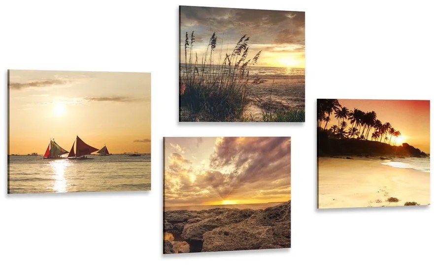 Set tablouri apus de soare magic la mare