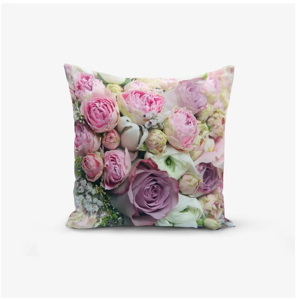 Față de pernă din amestec de bumbac Minimalist Cushion Covers Roses, 45 x 45 cm