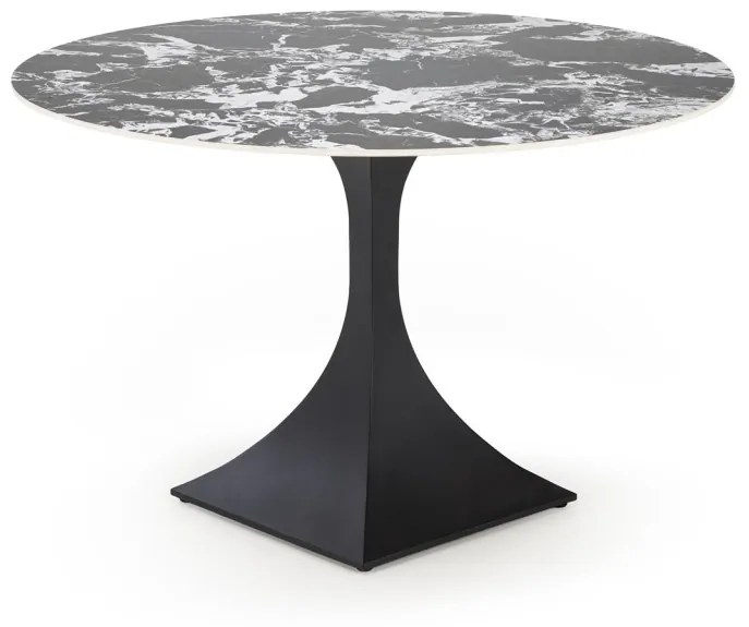 Masa rotunda Manuel marmura neagra/negru - ø120/h77 cm