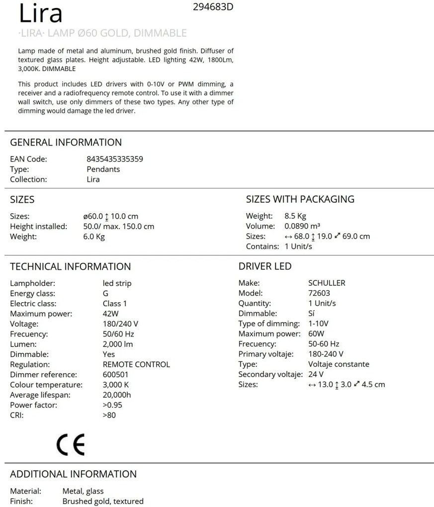 Lustra LED cu telecomanda design modern Lira 60cm