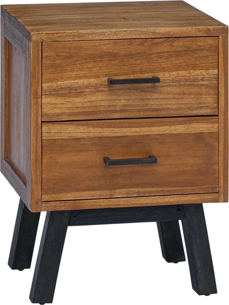 vidaXL Noptieră cu sertar natural 40 x 35 x 55 cm Lemn solid de tec