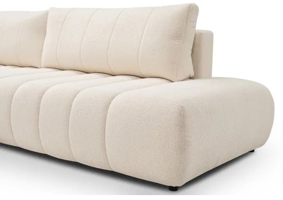 Colțar extensibil DESIO, formă L, cu spațiu de depozitare, stânga, bej