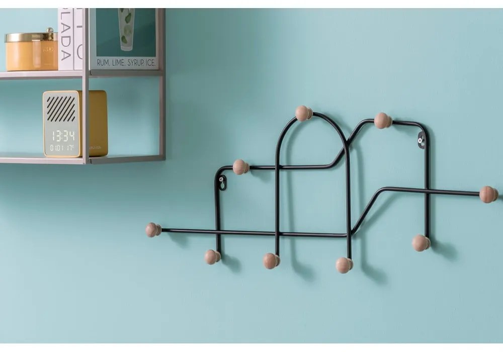 Cuier de perete negru din metal 71 cm Maze – PT LIVING