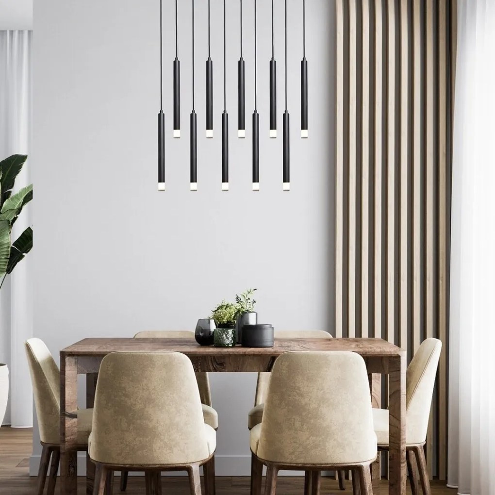 Lustra suspendata stil minimalist Ramira 10L negru