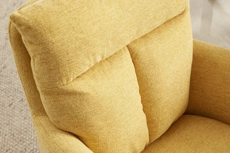 Set 2 scaune pivotante Big George, tesatura structurata galben mustar