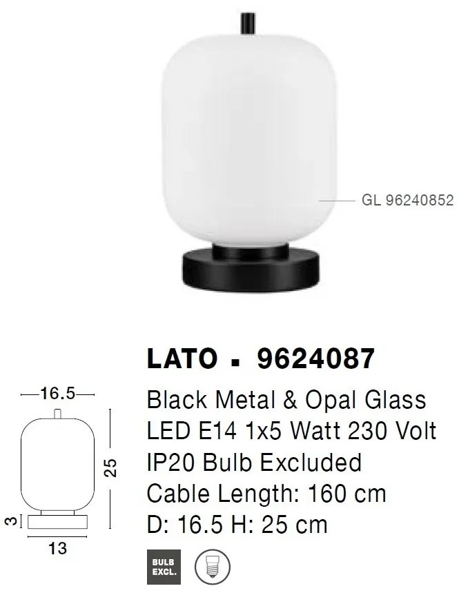 Veioza/Lampa de masa design decorativ LATO