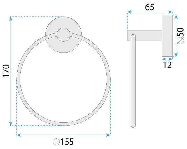 Cuier de baie Ring 6610 Modern auriu periat