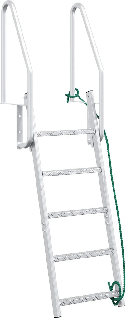 vidaXL Scară de doc cu 5 trepte Argintiu 58 x 77 x 191 cm Aluminiu