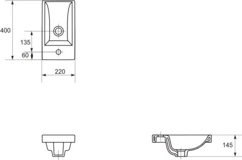 Cersanit S801-568 - Dulap de baie suspendat MILLE cu lavoar, 40x22 cm, alb