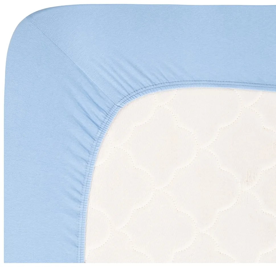 Cearceaf albastru din jerseu cu elastic 140x200 cm Boxspring – Andrea Simone