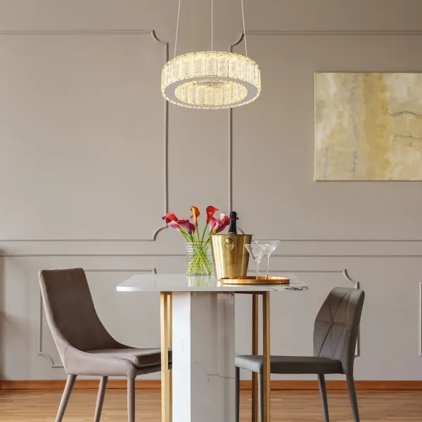 Lustră LED dimabilă pe cablu Globo 67162-30 MUCKY LED/30W/230V d. 30 cm + telecomandă