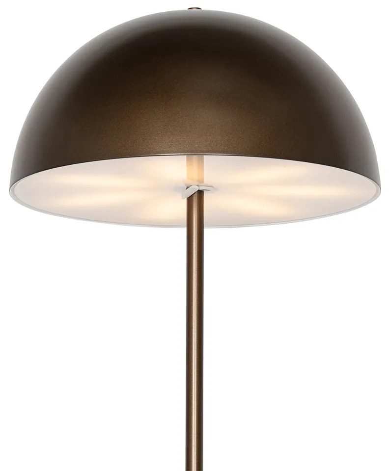 Lampă de podea pentru exterior bronz închis reîncărcabilă cu dimmer în 3 trepte - Keira