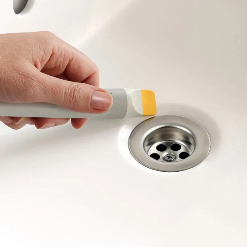 Perie pentru curatarea gresiei Joseph Joseph CleanTech™ 6500021, 18 x 5 x 3 cm, 2 tipuri de fibre, Bej