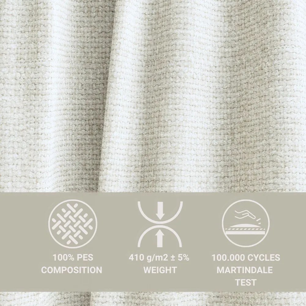 Colțar crem extensibil/cu spațiu de depozitare cu tapițerie din chenille (cu colț pe partea stângă/cu șezlong) Velto – Maison de Rêve