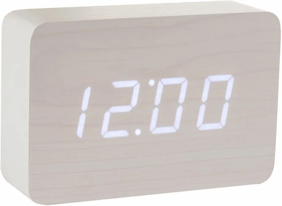 Ceas deșteptător cu LED Brick Click Clock, alb