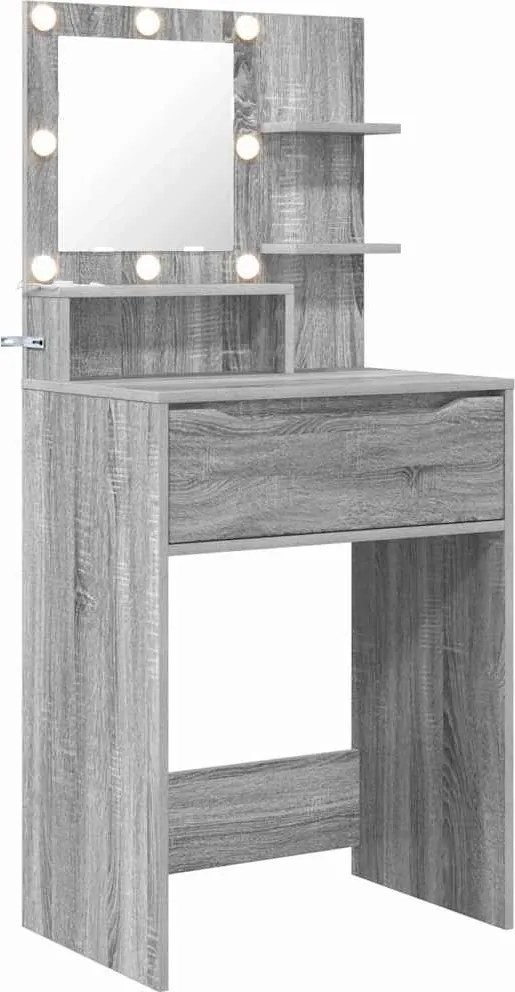 vidaXL Mese de toaletă pentru dormitor Gri Sonoma 80 x 39,6 x 135 cm