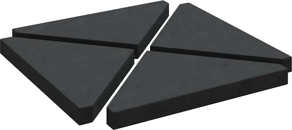 vidaXL Plăci cu greutate umbrelă 4 buc Granit Negru Triunghiular 14 kg